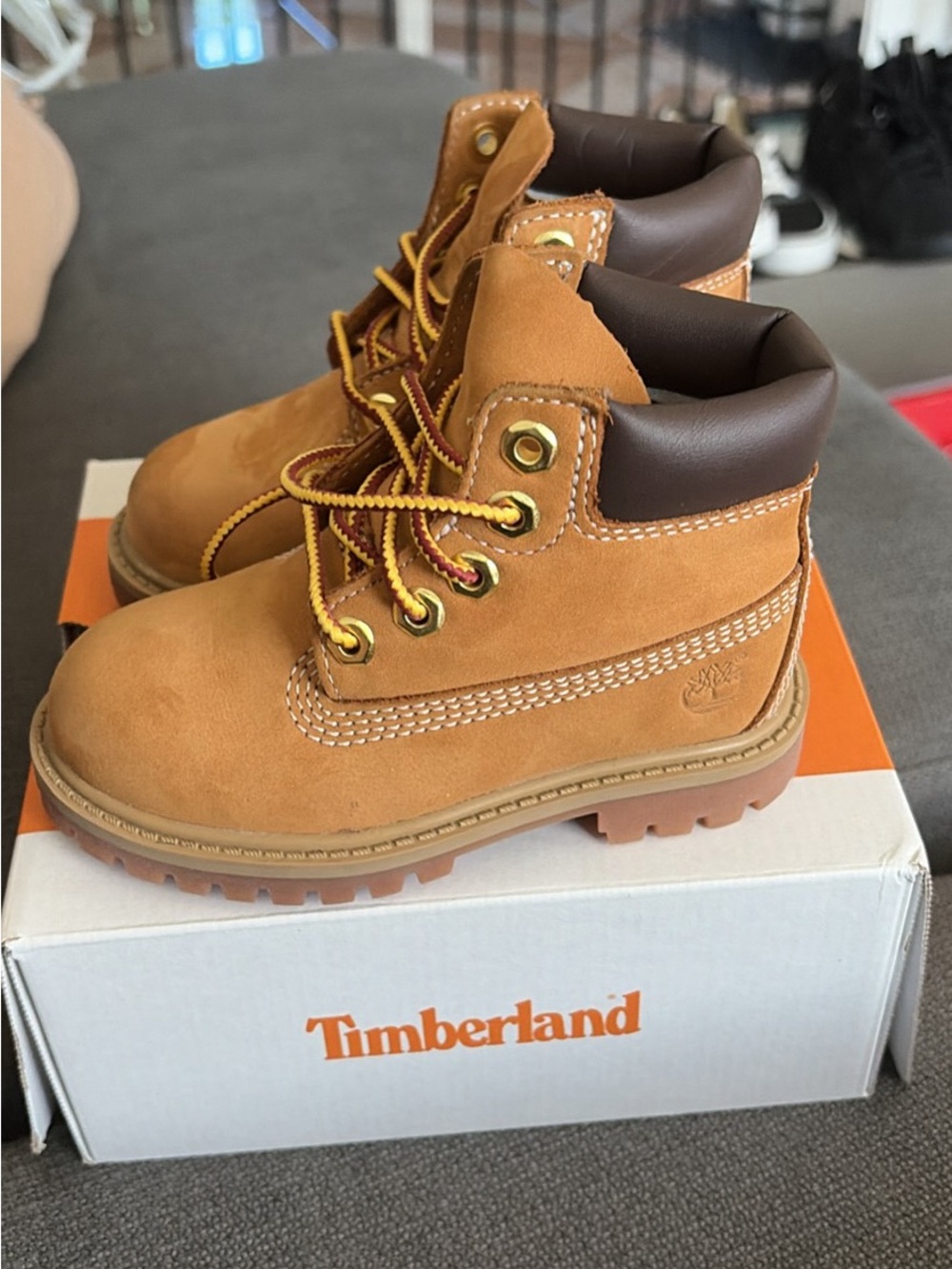 Timberland Kids Wheat/Tan Lace-Up Nubuck Boots